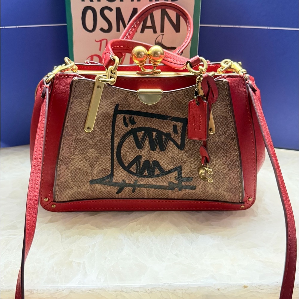 Coach Kisslock Dreamer 21 In Signature Canvas With Rexy And Snakeskin Detail